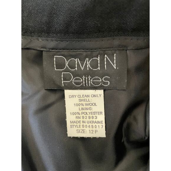 Vtg David N. Petites All Wool Dress Pants 12P Black Made in Ukraine Fully Lined - Picture 5 of 10